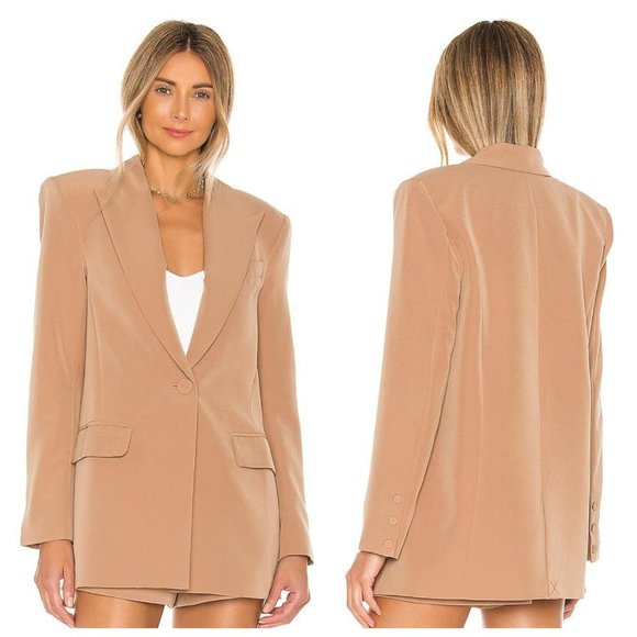 Camila Coelho Jackets & Blazers - Camila Coelho Morena Blazer In Tan Oversized Size XXS